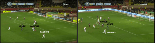 Dans les 20 dernières minutes, Monaco trouve la largeur offensive face la mauvaise organisation défensive d’un PSG friable sur attaque placée.