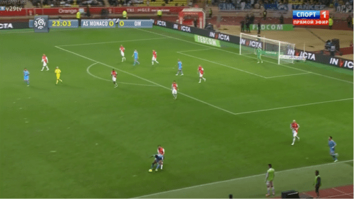2 Monégasques en individuelle côté ballon, et 6 en zone à la réception de l’éventuel centre.
