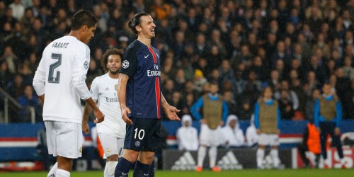 Tough night for Ibra, locked by Varane and Ramos